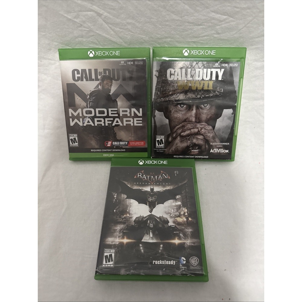 Xbox One game lot of 3 games Call Of Duty WWII Modern Warfare Batman Fast Ship